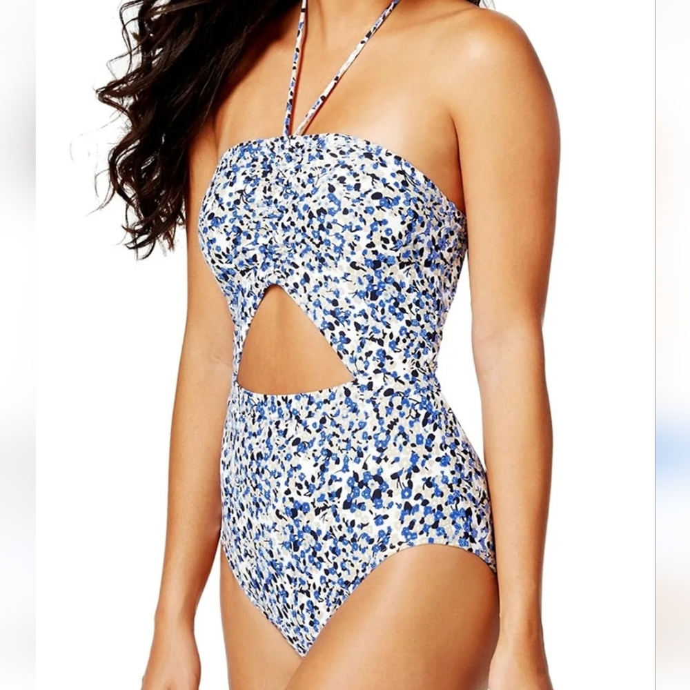 Michael Kors Cutout Halter Bandeau One Piece Sz 8 Swimsuit Maillot (K17)